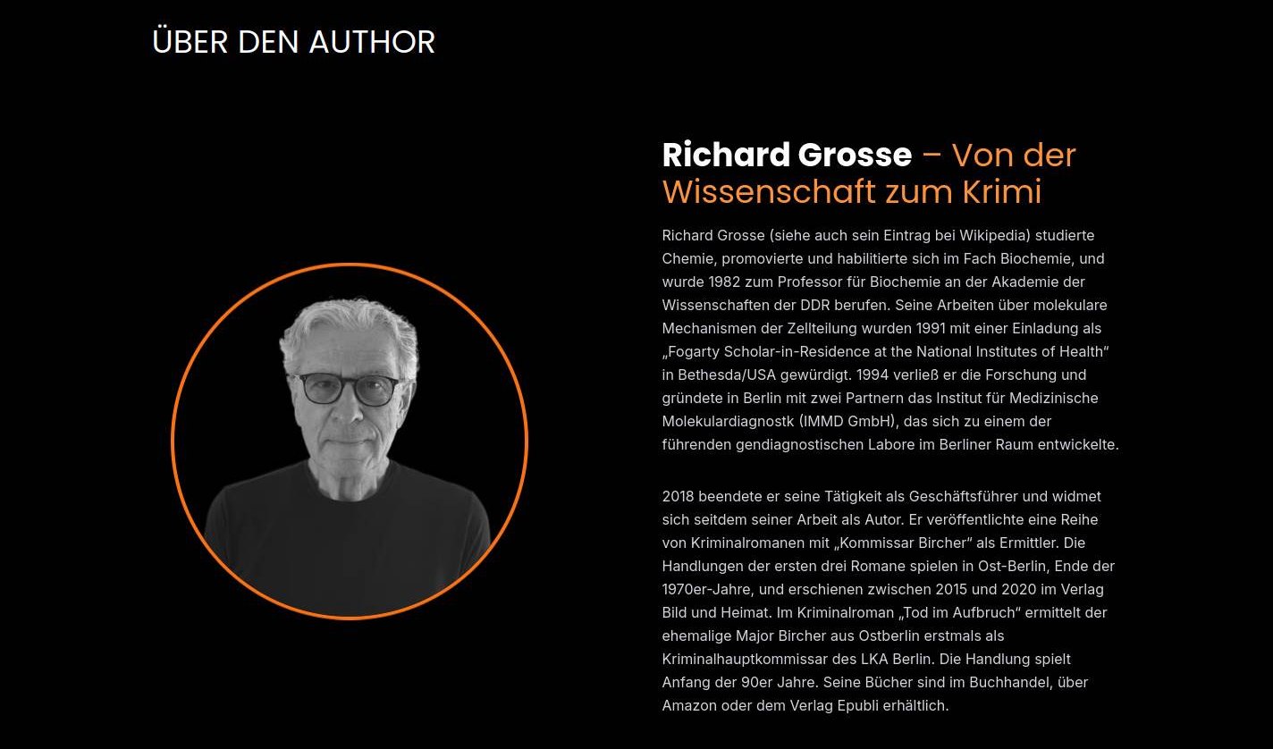 Something from the curriculum vitae of the author Richard Grosse, © Richard Grosse