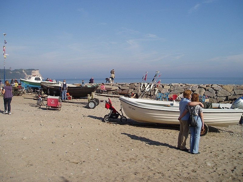 Fishing boat on the beach of Vitt, in the background you can see Cape Arkona, © Tourismuszentrale Rügen