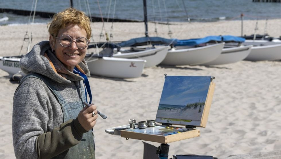 Participant in the free painting of the Plein Air Festival in Kühlungsborn, © Frank Koebsch