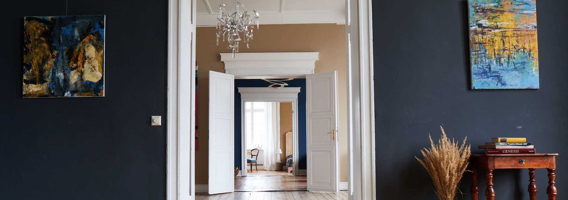 French doors and visual axes in the Pohnstorf manor house, © Gut Pohnstorf