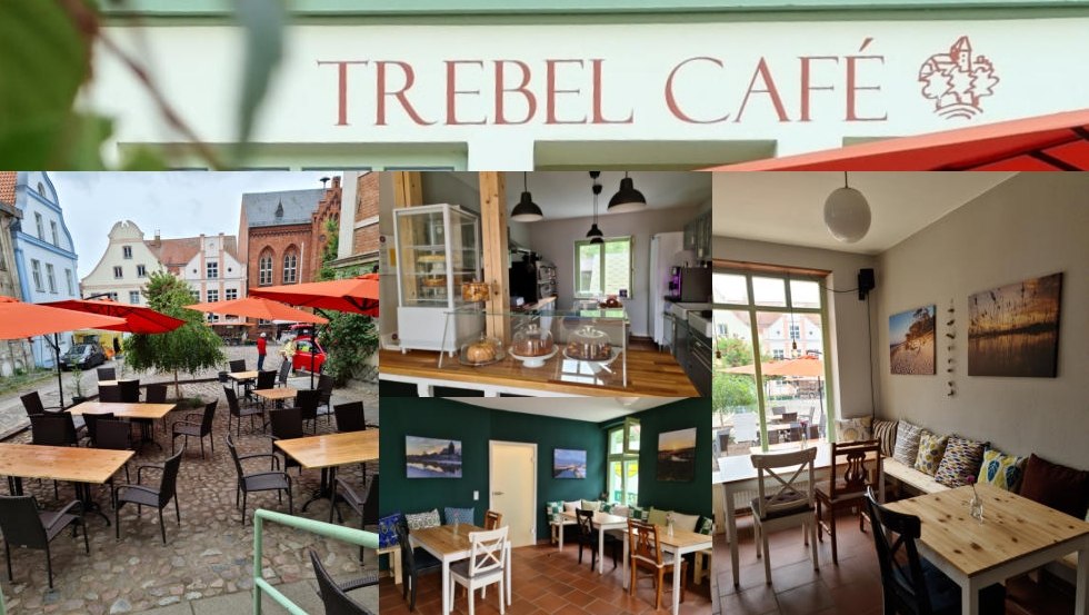 Directly at the market of Tribsees the Trebel Café invites you to cake, ice cream, cocktails and more., © Trebel Café