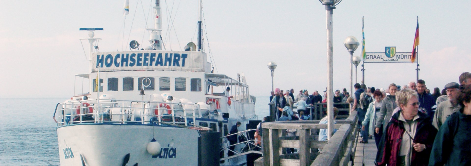 MS Baltica at the pier Graal-Müritz, © Baltic Schiffahrt und Touristik GmbH
