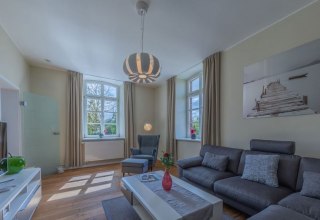 Living room of the vacation apartment Schmiede in Blücherhof, © Andre Pretzel