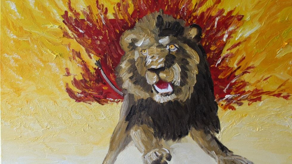 The Lion of Judah comes through the burning Star of David, © Peter Maib