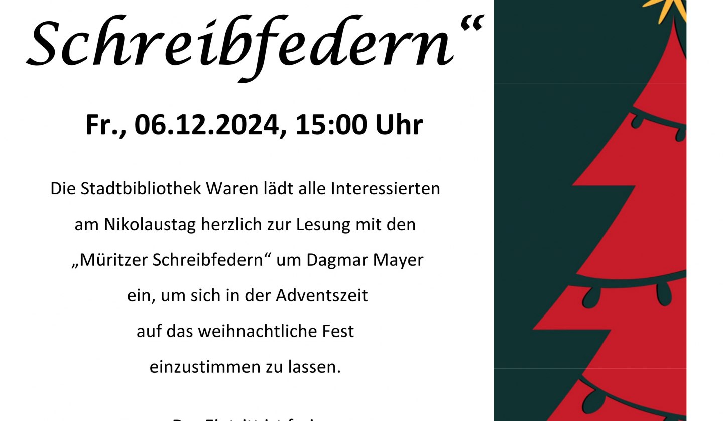 Event poster, © Gestaltung: Stadtbibliothek Waren