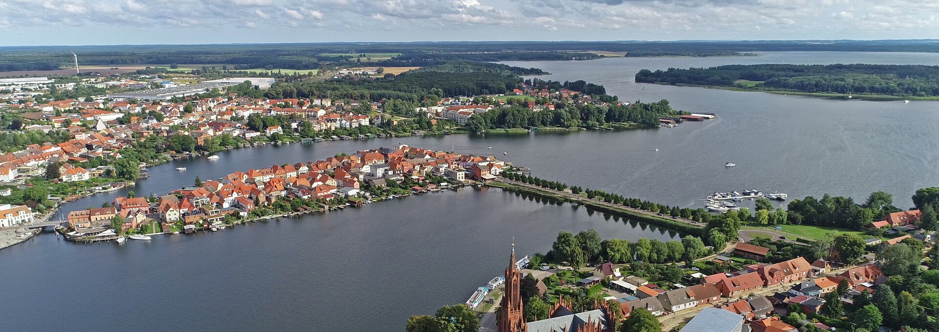 The island town of Malchow with a view of the Mecklenburg Lake District, © TMV/Gohlke