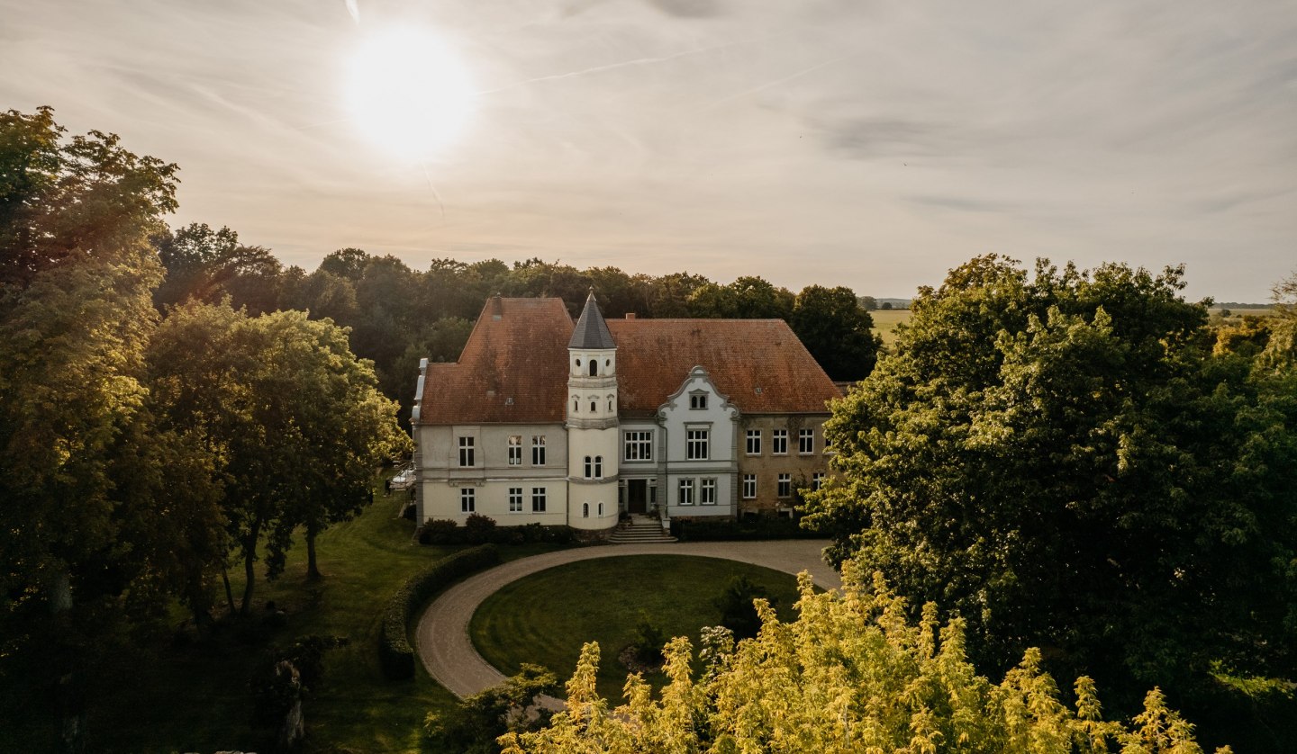 Aerial view of Sophienhof Palace Rondel in front of the house, © Dennis Reimann