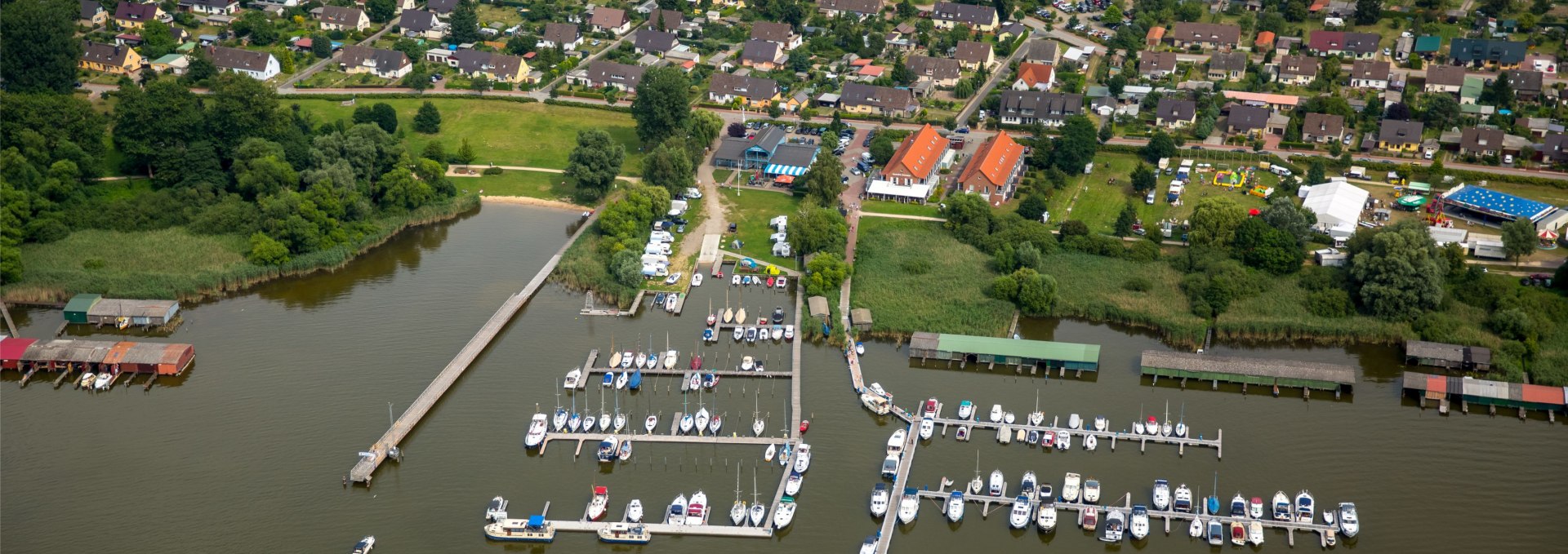 Aerial view Rechlin Hans Blossey - Harbors Rechlin, © TDG Rechlin mbH / Hans Blossey