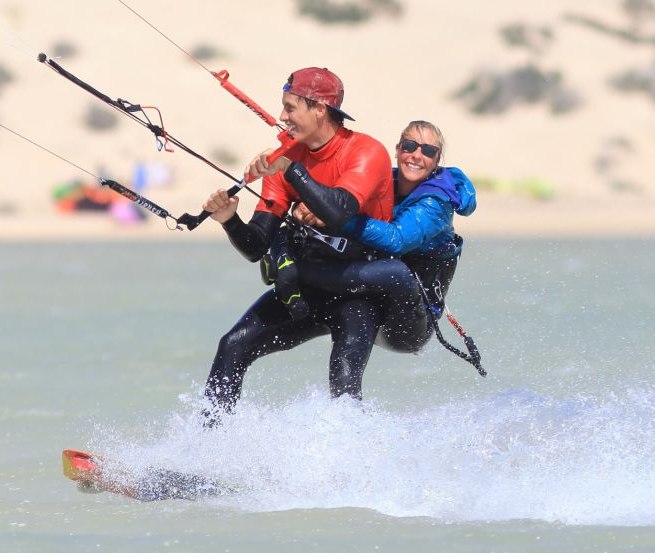 Lots of fun "piggyback" kitesurfing, © Oceanblue Watersports