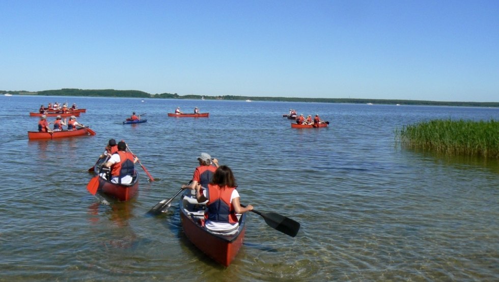 With the canoe on the Fleesensee, © Wassersport Fleesensee