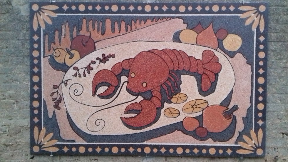 "Lobster" - panel 200 x 130 x 1,5 cm -Terrazzo polished, © Dietmar Drenkhahn