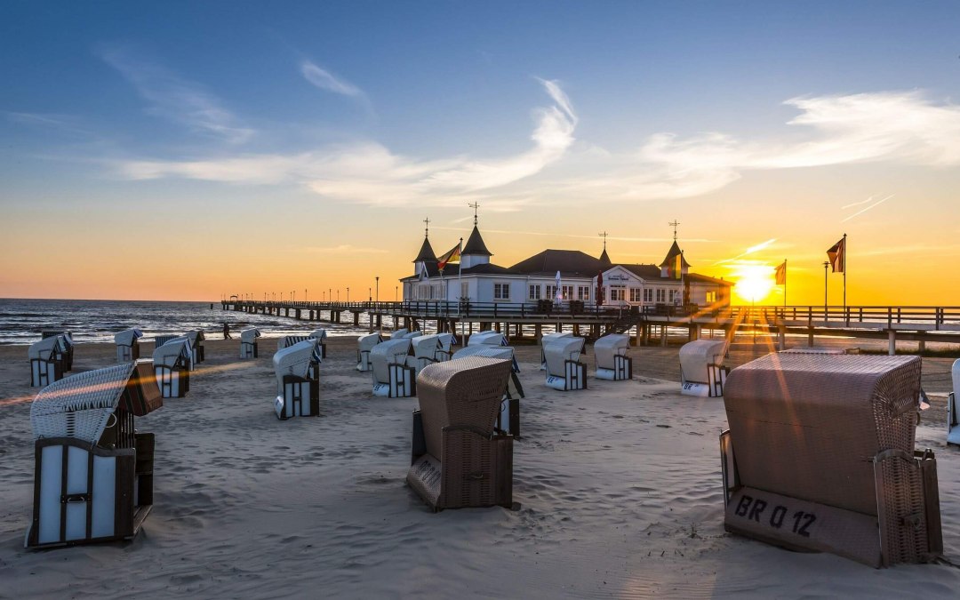 Sunrise at the pier of the seaside resort Ahlbeck, © TMV/Bleyer