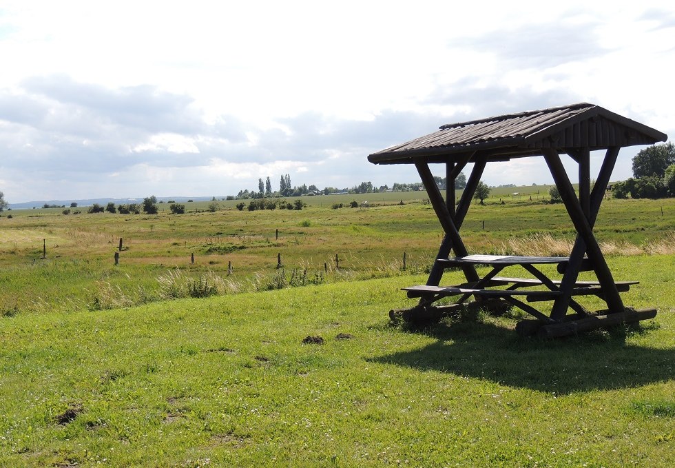 View resting place with salt marshes in background, © Kurverwaltung Insel Poel