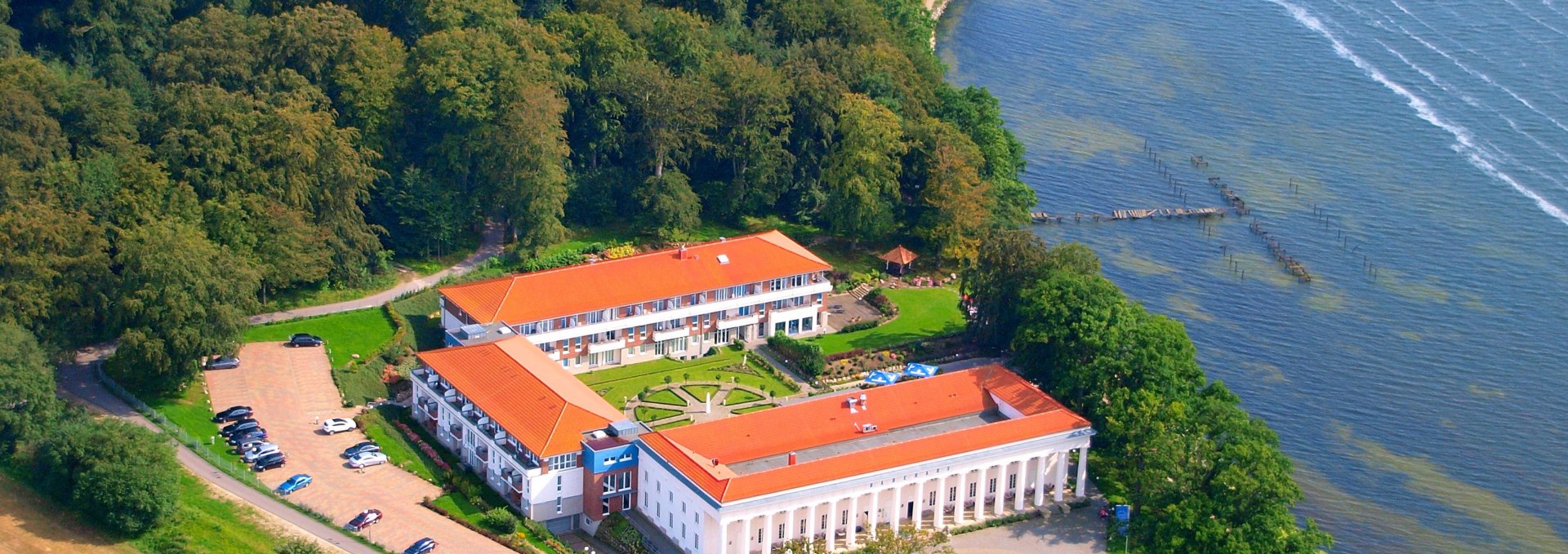 Aerial view hotel facility, © Hotel Badehaus Goor