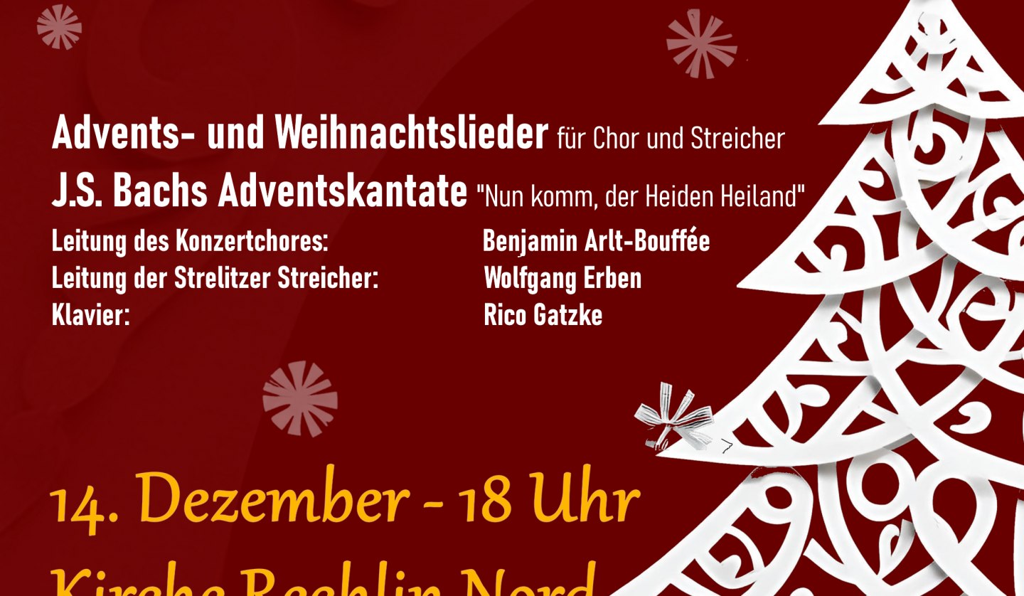 Our poster for the 2024 Christmas concerts, © Konzertchor Neustrelitz e.V.