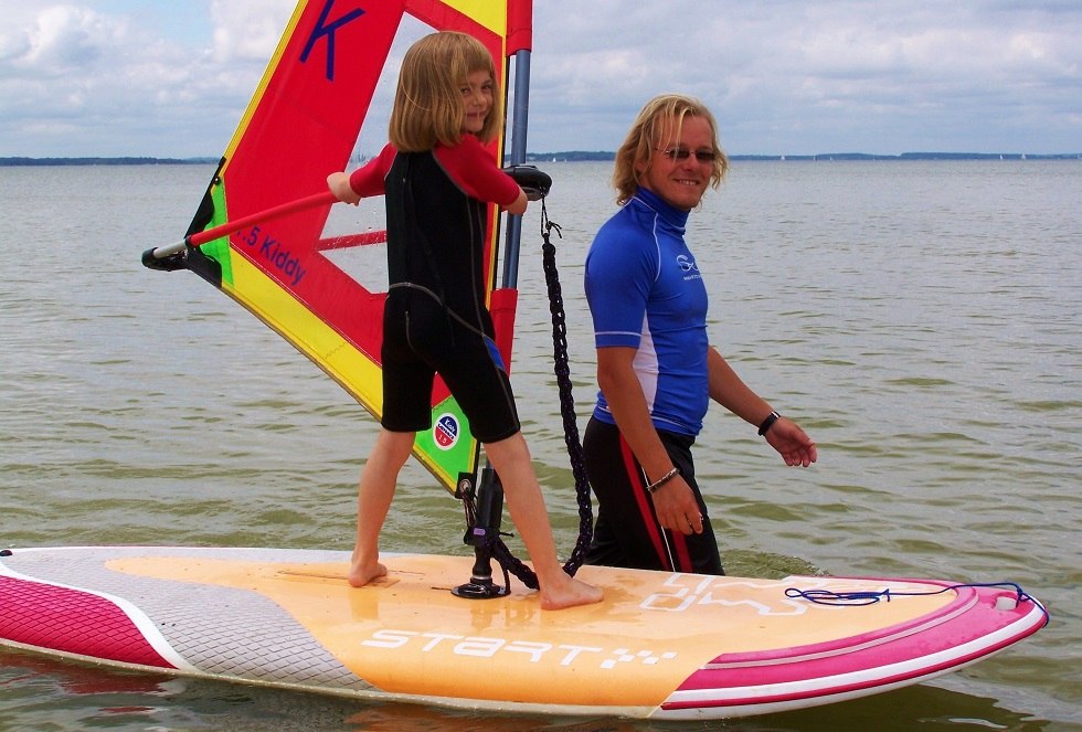 Beginners surfing training also and especially for children, © Surf-Hecht