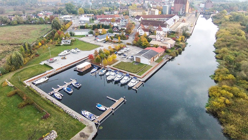 Aerial view of the Peene Marina in Demmin, © Oetjen GmbH