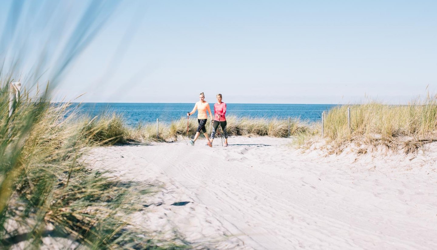 Nordic Walking on the beach in Warnemünde