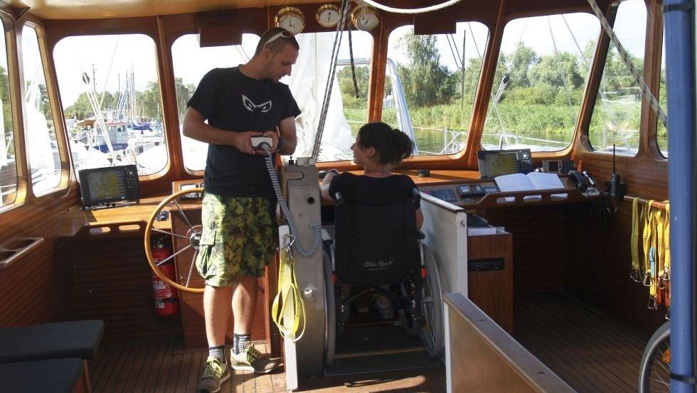 On board of the Rollisegler even people with disabilities experience pure sailing pleasure!, © zerum