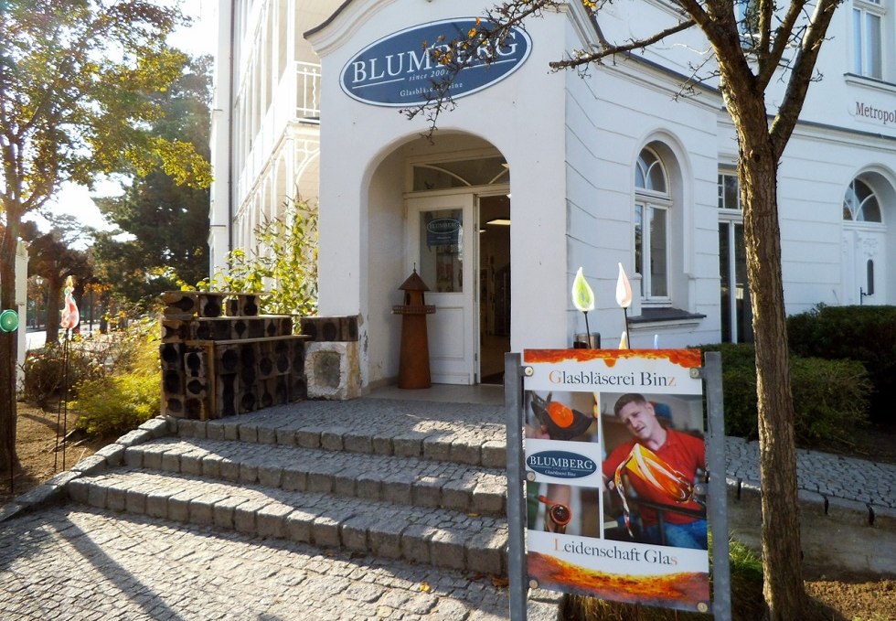 Blumberg glassblowing Binz - entrance -, © Tourismuszentrale Rügen