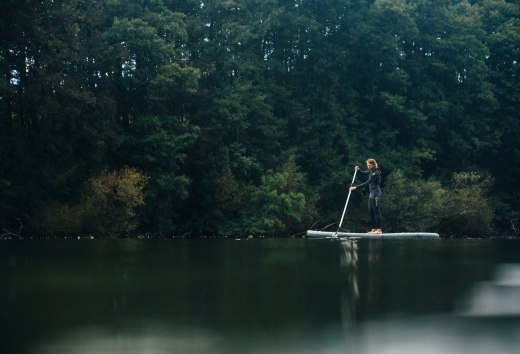 On the way on the Granzower Möschen in the Mecklenburg Lake District with the SUP, © TMV/Gänsicke