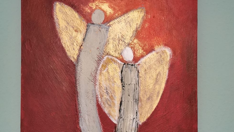 Angel in acrylic gold, © Brigitte Schnieders