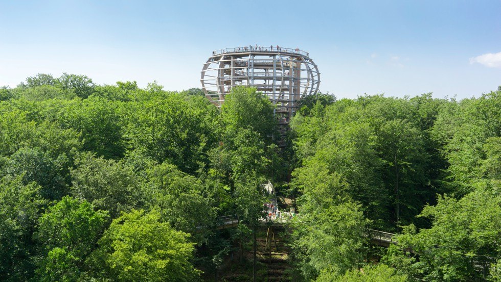 Enjoy the panoramic view at a height of 40 meters from the "Adlerhorst" observation tower, © Erlebnis Akademie AG / Naturerbe Zentrum Rügen