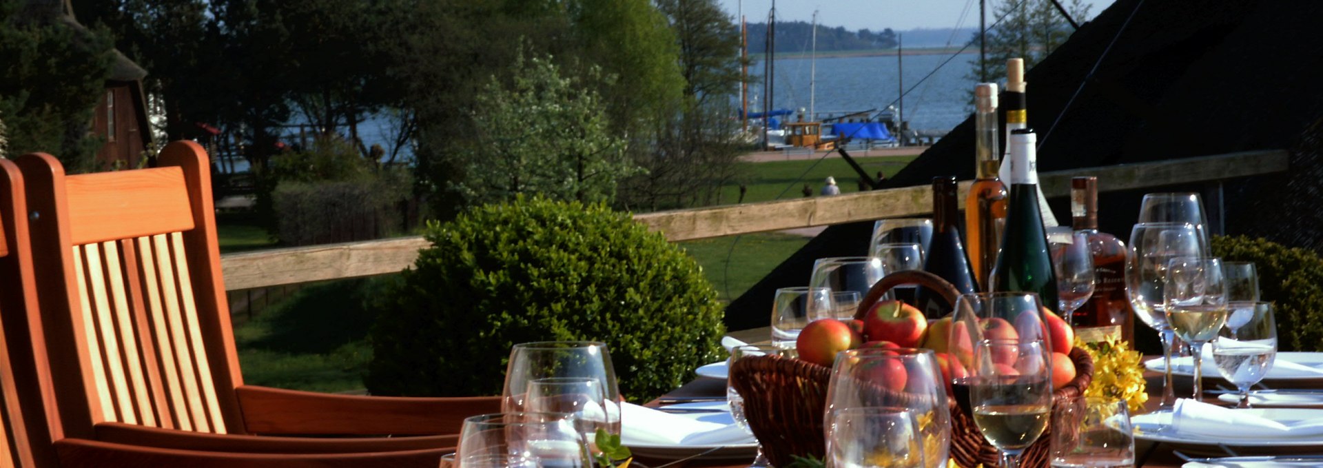 View from the restaurant terrace towards the harbor, © Martina Evers