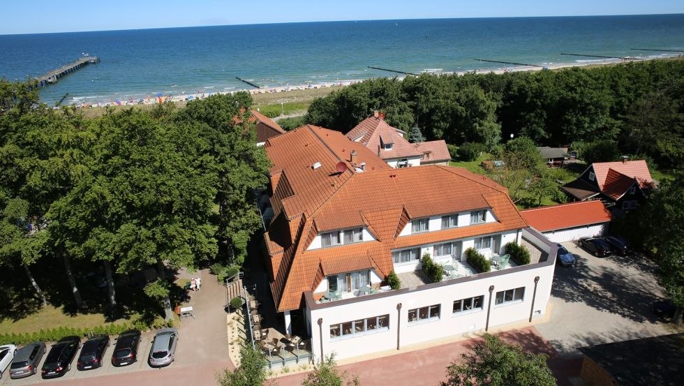 Aerial view hotel house by the sea, © Hotel Haus am Meer