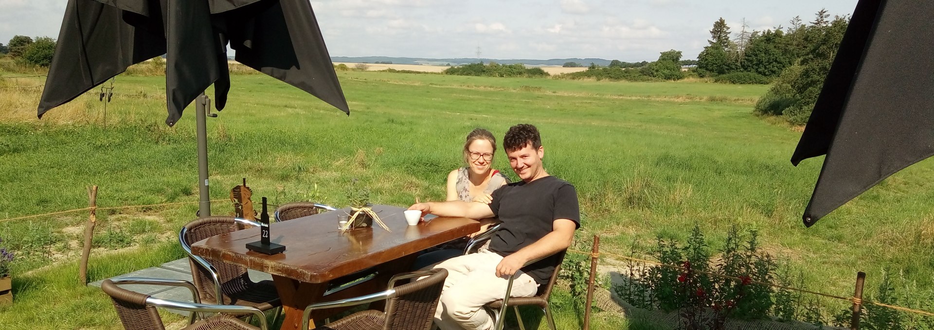 Mirjan and Antje Hornburg-Zeneli on the terrace of our brasserie, © Märchengarten GbR