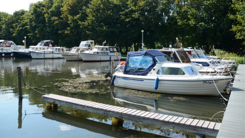 The marina in Lübz is located in a small branch canal on the Elde river, © Tourismusverband Mecklenburg-Schwerin