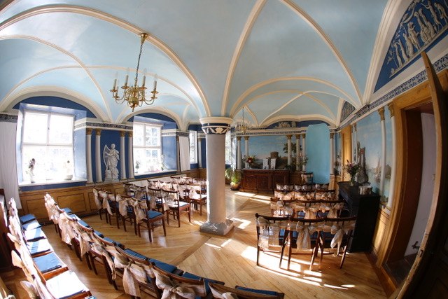 Say "I do" in the historic blue chapel, © A. K. Barkow