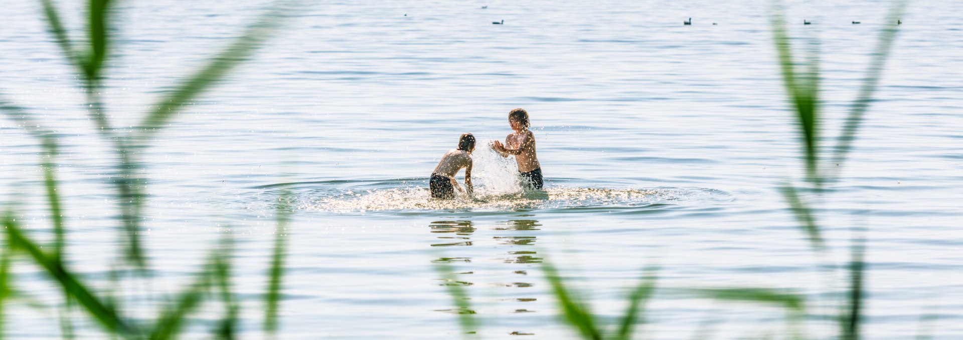 Bathing fun on the Klinker Müritz shore, © TMV/Tiemann