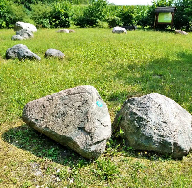 There are 32 boulders (currently) in the garden. There are numbers on the stones and a plaque tells you what kind of stone it is based on the number., © Wolfgang Mamat