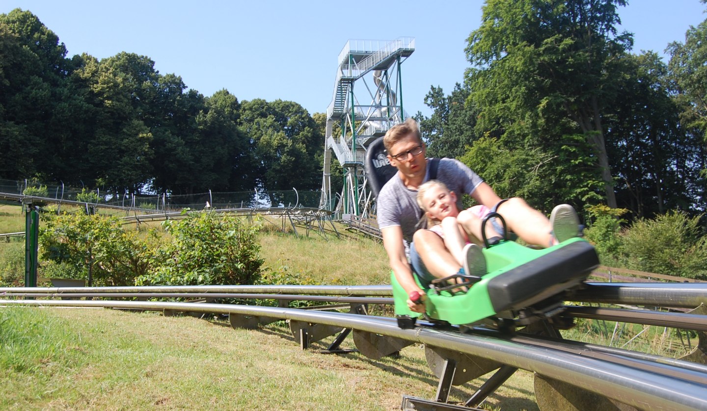 Island toboggan run with slide tower, © Paul Dehn