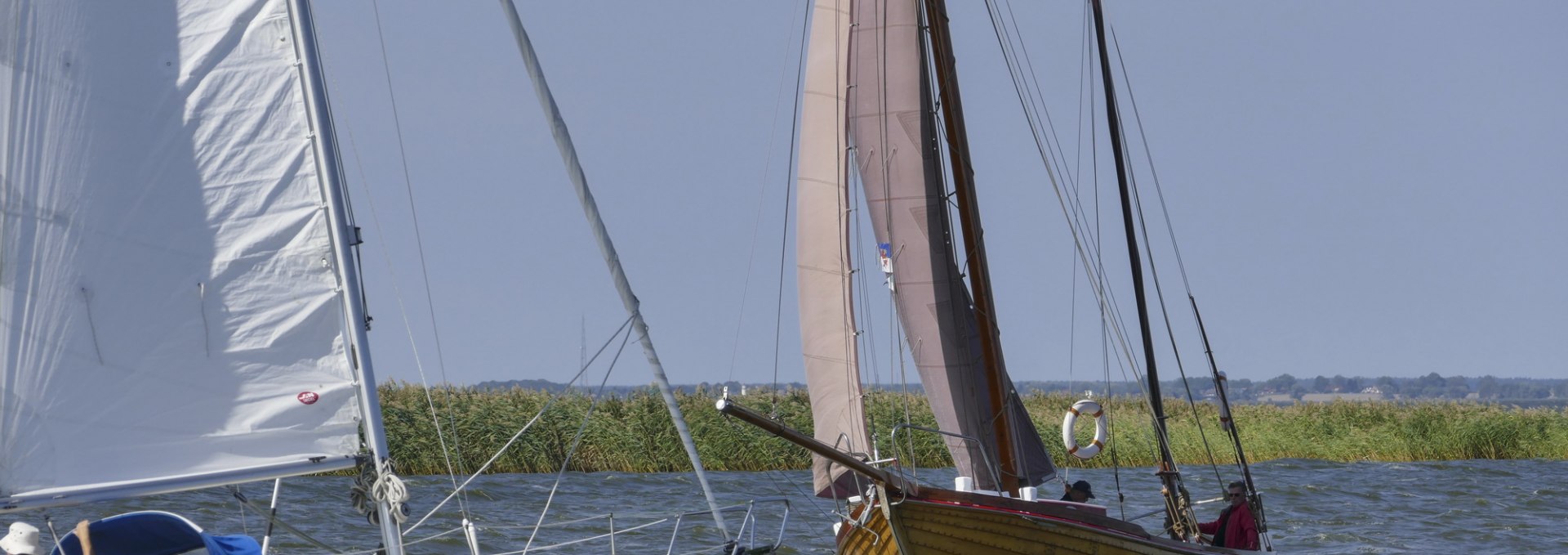 Sailing in the Stettin Lagoon with the coast of Usedom Island in sight, © TMV/cross media redaktion