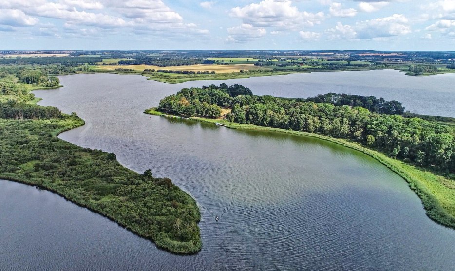 View of Teterow castle wall island from a drone, © TMV/Gohlke