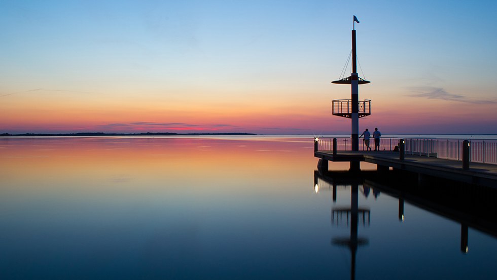 Sunset at the pier in Ferienpark Müritz - a dream panorama., © Ferienpark Mirow GmbH