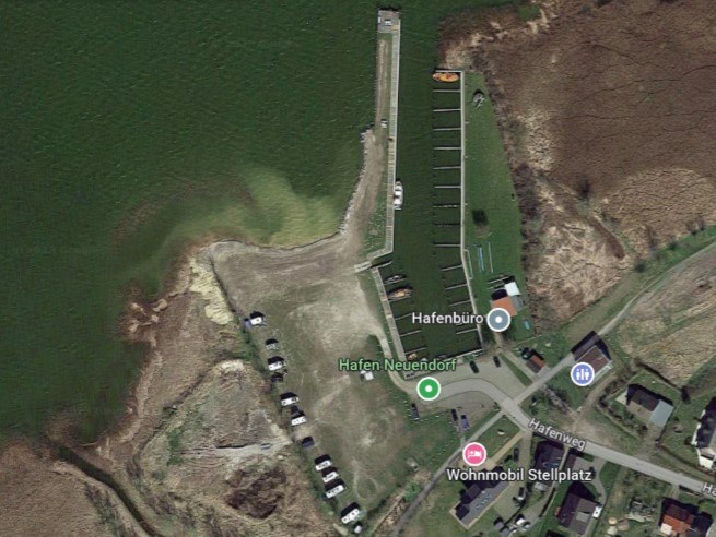 Neuendorf harbor and pitches, © Google maps