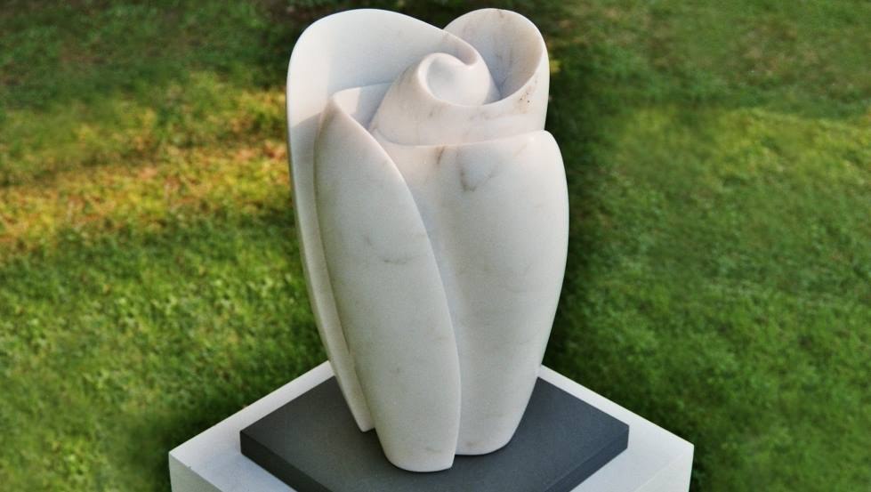 Snowdrop, Carrara marble sculpture, 2011, height 35 cm, © Manfred M. Bonewitz