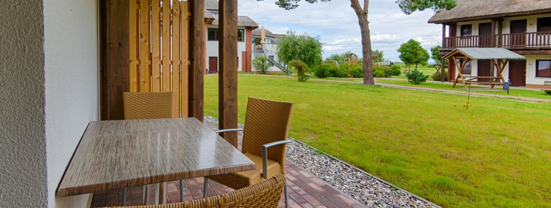 Terrace of a double room, © Hotel & Ferienanlage Haffhus GmbH