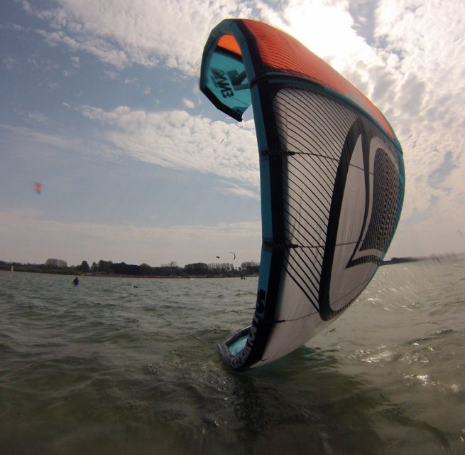 Kitesurfing at the shallow water spot in Pepelow, © Kitesurfschule Pepelow