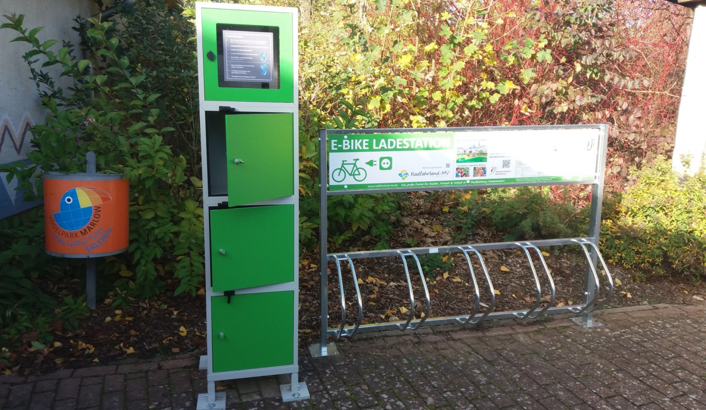 e-bike-charging-station-bird-park-marlow, © Tourismusverein Vogelparkregion Recknitztal e.V.