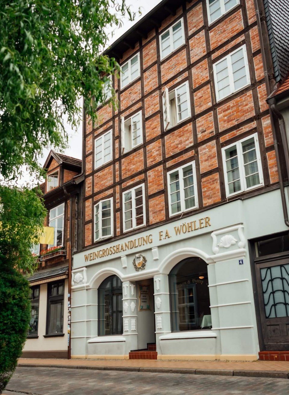 The exterior view of the Wöhler restaurant in Schwerin