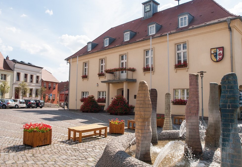 The Ticino town hall with fountain in the foreground., © Frank Burger