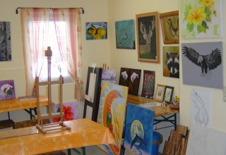 Welcome to the studio "JuGeLy" - Whether on a painting weekend or a painting week - here visitors learn step by step how to successfully paint an oil painting, © Atelier "JuGeLy" / Görres