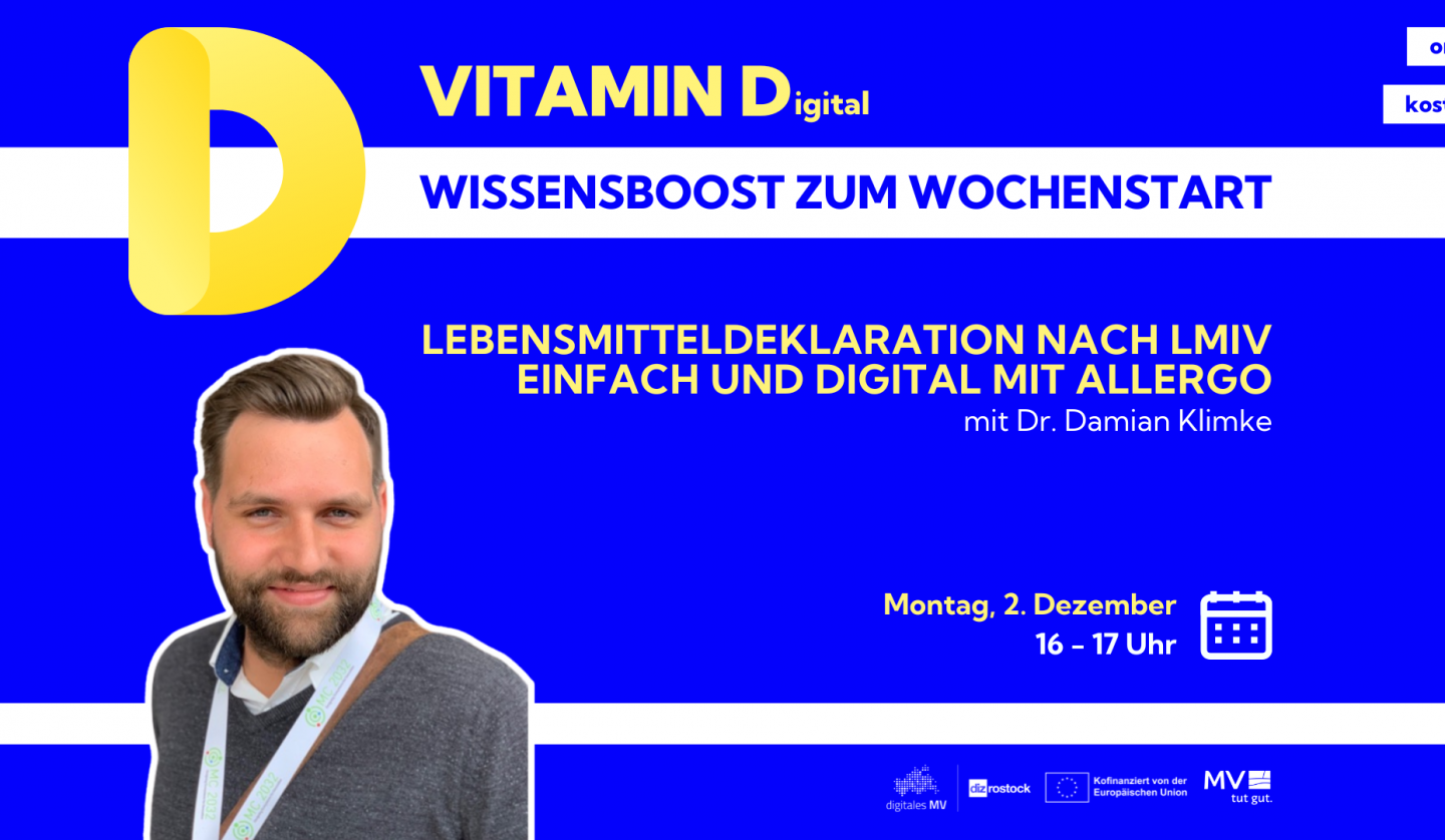 Vitamin D(igital): Food declaration according to LMIV simple and digital with Allergo, © DIZ Rostock