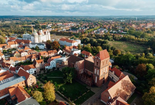 Güstrow Castle and the cathedral from the air - Barlachstadt Güstrow