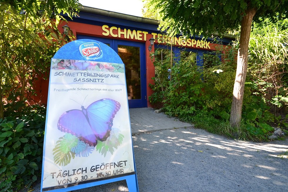 Butterfly park in Sassnitz - entrance, © Tourismuszentrale Rügen