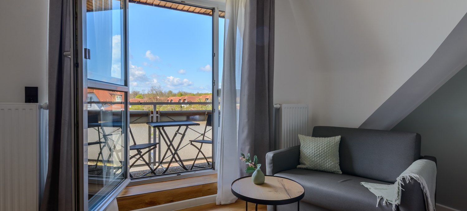 Double room with balcony, © Landhaus Nienhagen